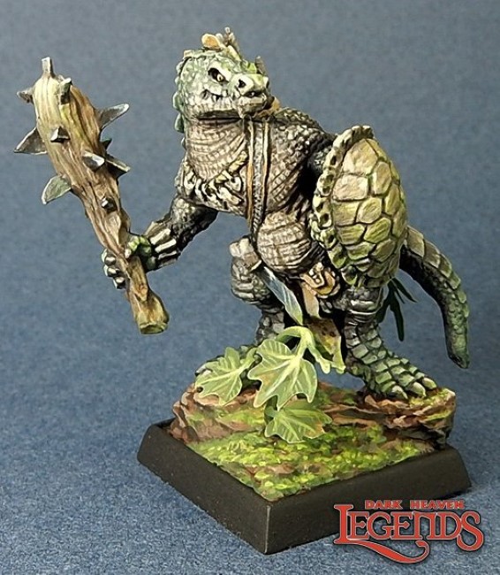 Lizardman With Club And Shield