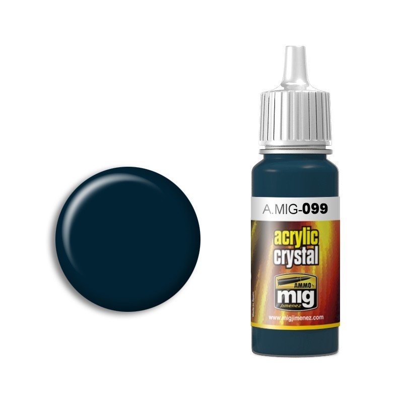 Mig Acrylic Crystal Black Blue (and tail light off) paint pot