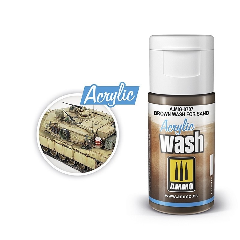 Mig Acrylic Wash 0707 Brown Wash for Sand paint pot