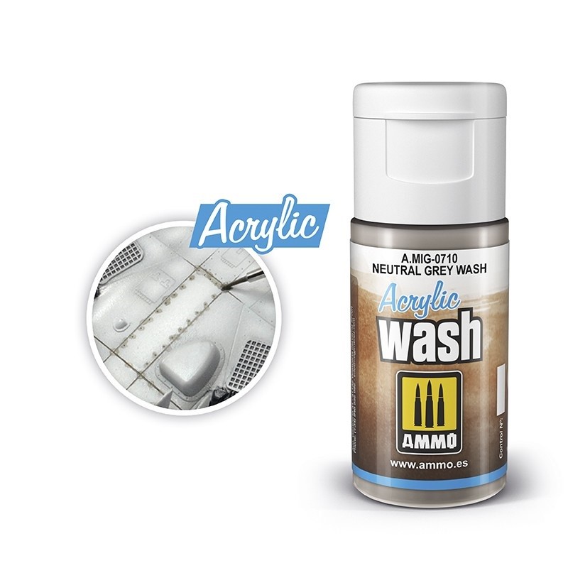 Mig Acrylic Wash 0710 Neutral Grey Wash paint pot