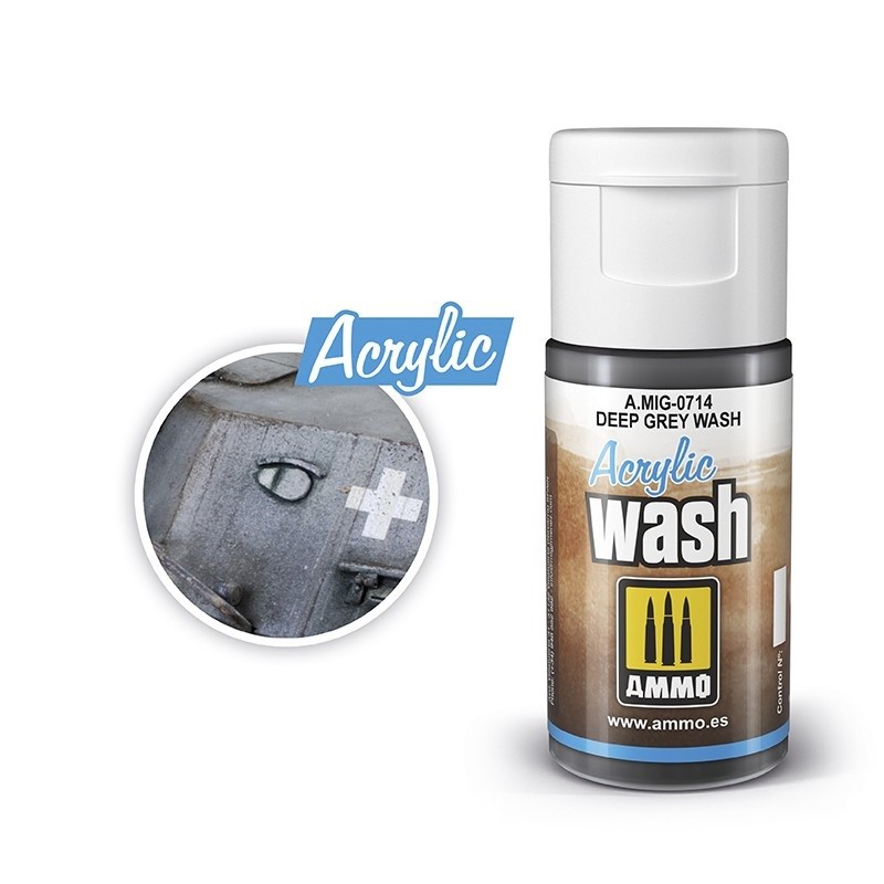 Mig Acrylic Wash 0714 Deep Grey Wash paint pot