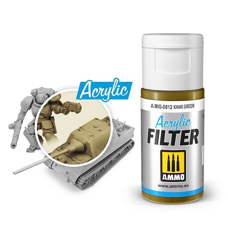 Mig Acrylic Filter 0812 Khaki Green paint pot