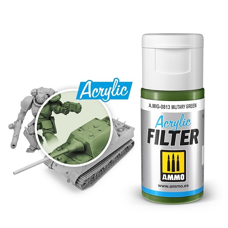 Mig Acrylic Filter 0813 Military Green paint pot