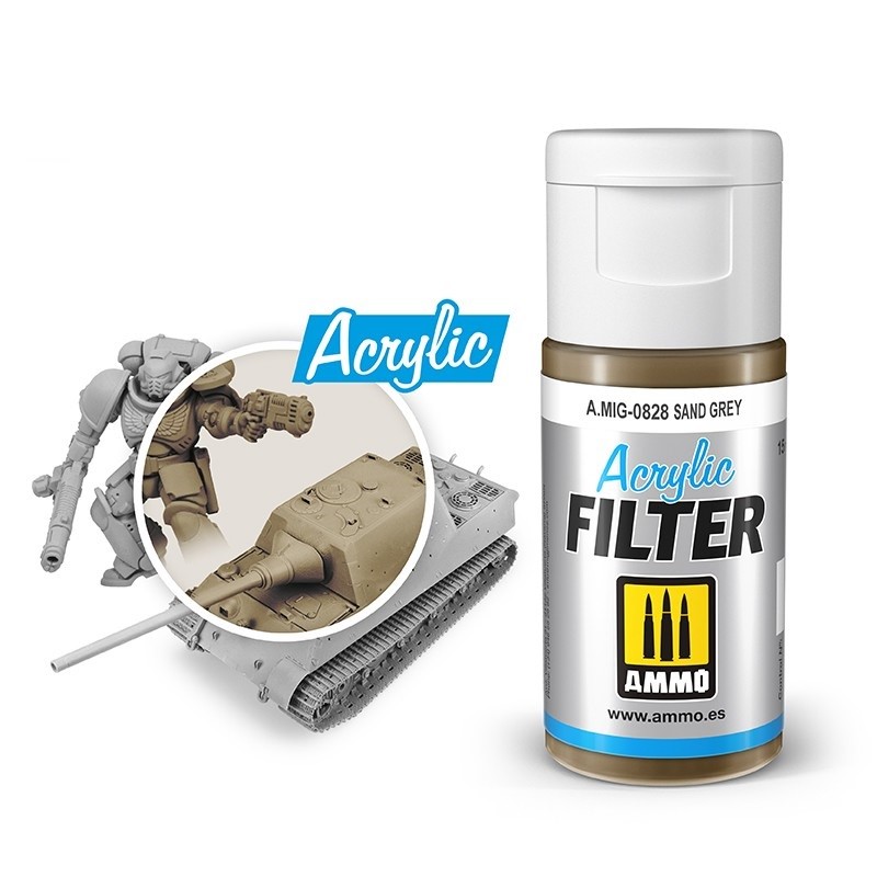 Mig Acrylic Filter 0828 Sand Grey paint pot