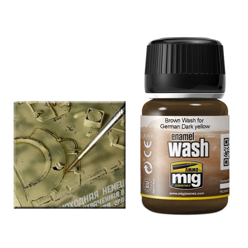 Mig Brown Wash For German Dark Yellow paint pot