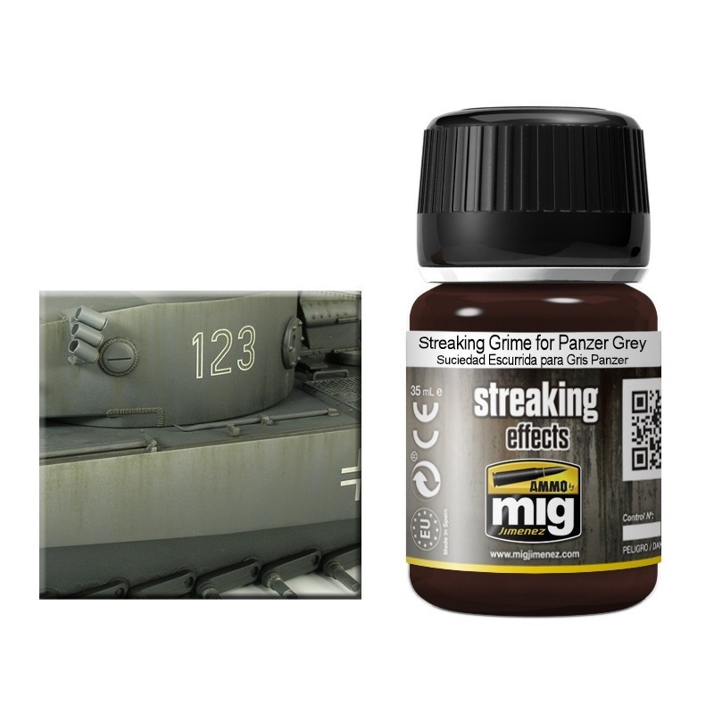 Mig Streaking Grime For Panzer Grey paint pot