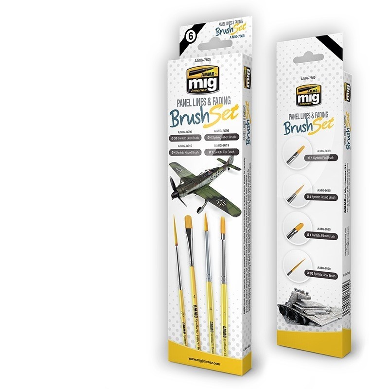 AMMO by Mig Panel Lines & Fading Brush Set