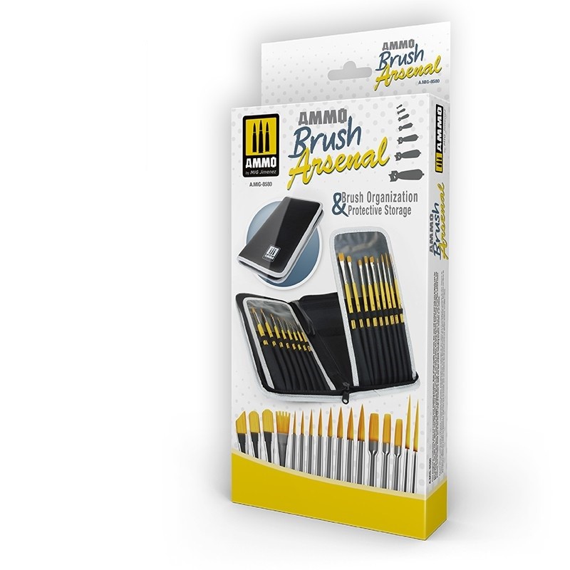 Mig Ammo Brush Arsenal - Brush Organization & Protective Storage Case