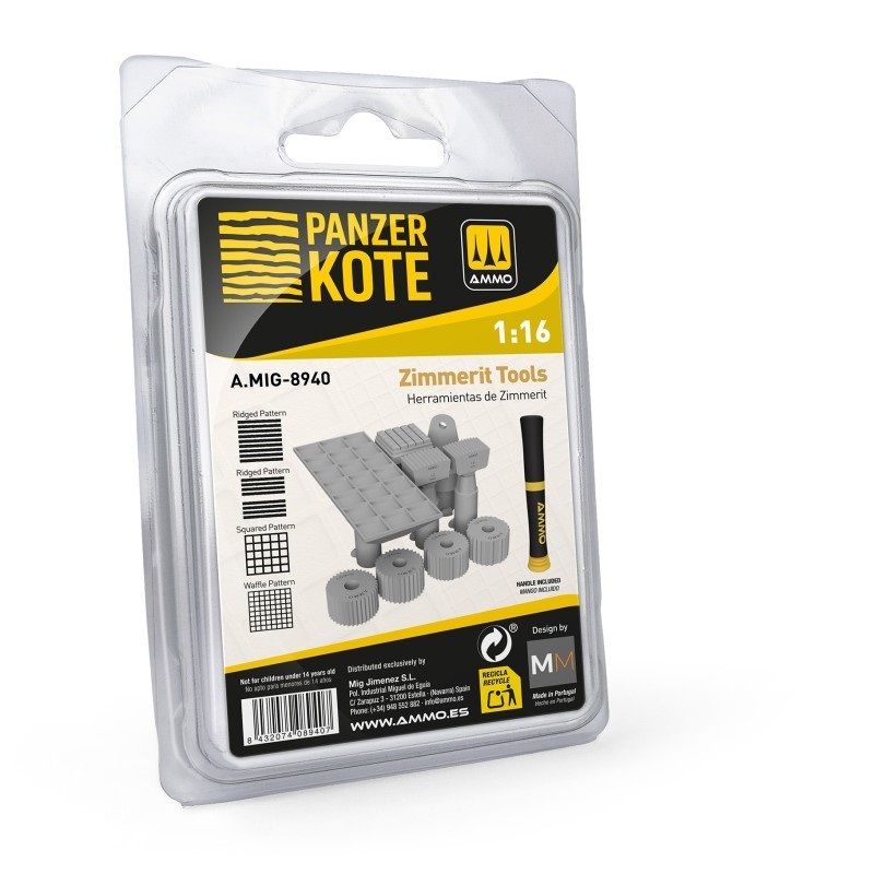 Mig Ammo A.MIG-8940 PANZER KOTE Zimmerit Tools 1:16 Scale