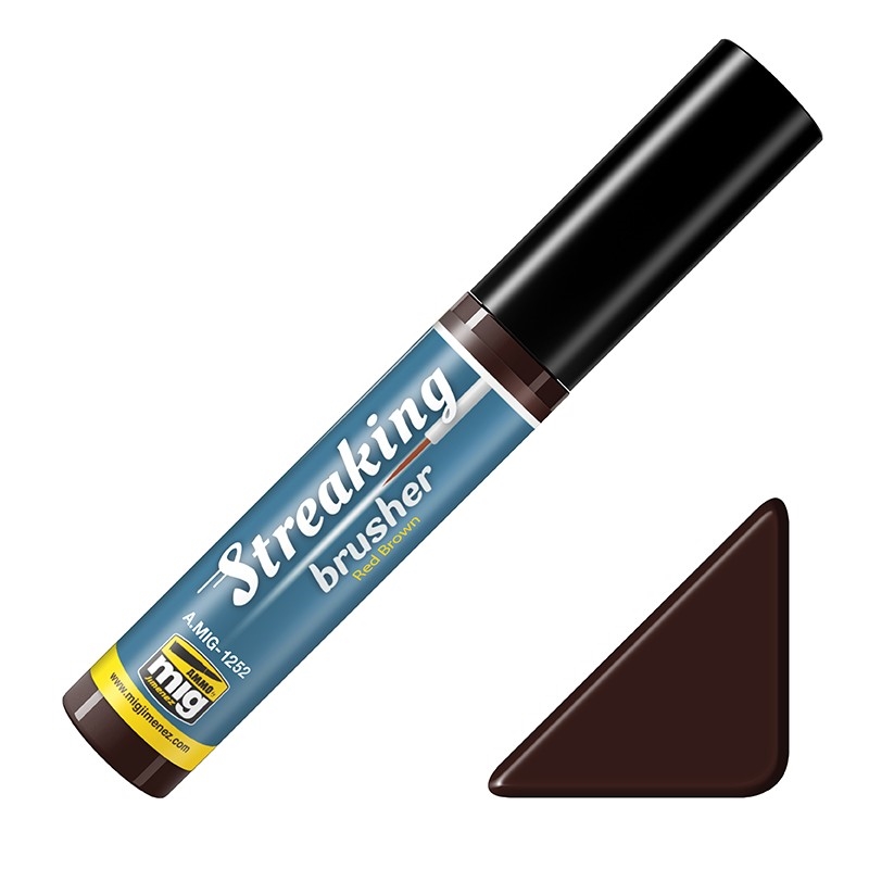 Mig Streakingbrusher - Red Brown paint pot