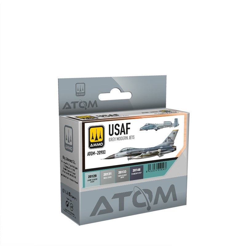 Mig Ammo ATOM Set 20900 USAF Colors Grey Modern Jets - snmstuff.co.uk