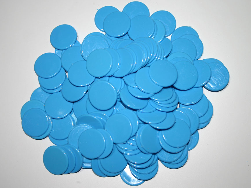 22mm Counters - 100g Pack - Light Blue - snmstuff.co.uk