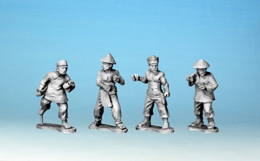 Crusader Miniatures Boxer Rebellion Boxers with Banners/Spears (includes wire spears)