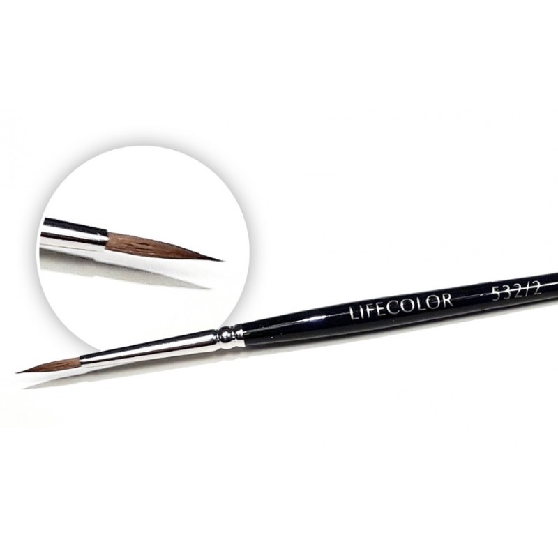 LifeColor Round Long Hair Pure Red Sable Brush - Size 2