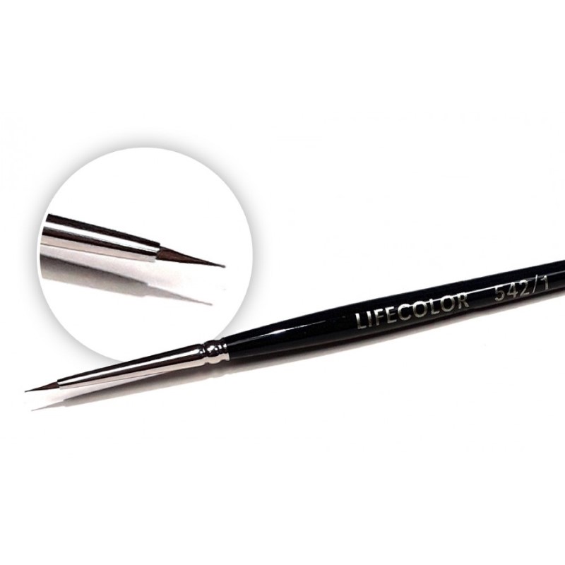 LifeColor Round Short Hair Pure Red Sable Brush - Size 1