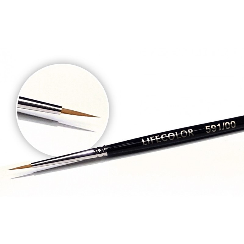 LifeColor Round Synthetic Hair Golden Toray Brush - Size 2/0