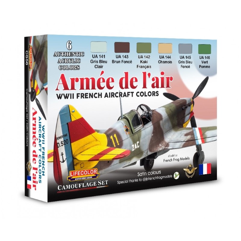 LC-CS56 LifeColor WWII French Aircraft Paint Set - snmstuff.co.uk