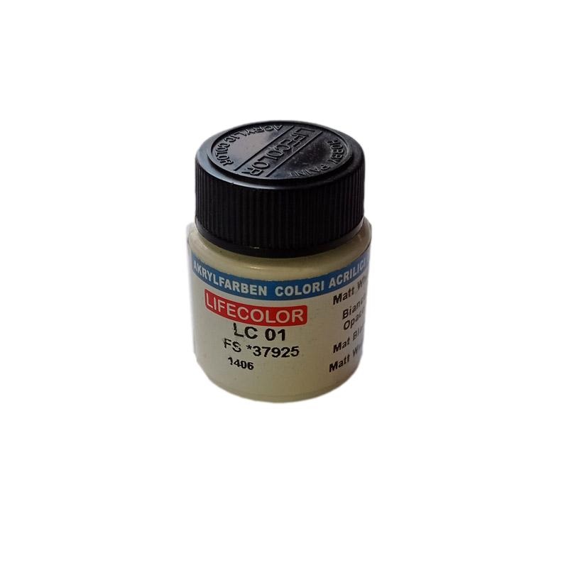 LifeColor Matt White Paint FS37925 - Jar paint pot