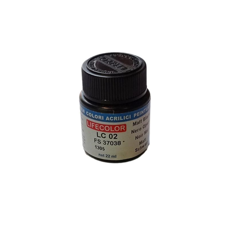 LifeColor Matt Black Paint FS37038 - Jar paint pot