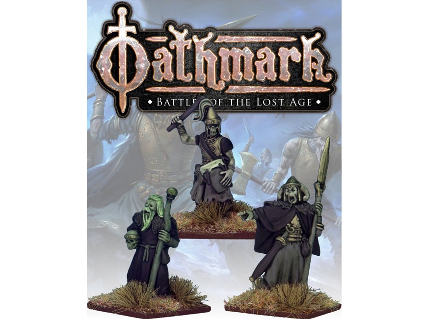 Undead miniatures — Necromancer, Undead King and Drummer