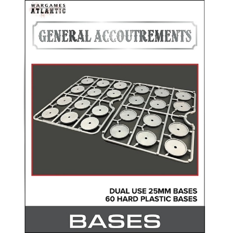 Wargames Atlantic Dual Use 25mm Round Bases (x60)